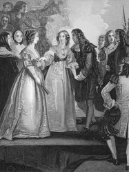 Charles II receiving the Duchess of Orleans at Dover, engraved by A.H. Payne